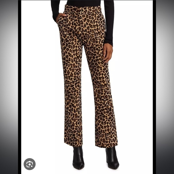 Frame- NWT Velvet Leopard Mini Boot Cut Pants - Picture 2 of 7